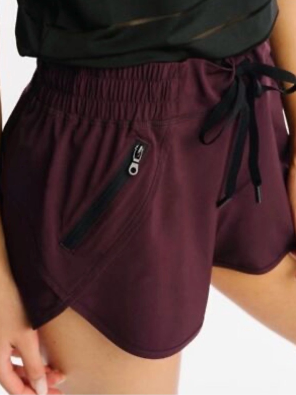 Zyia Plum Fierce Zipper Pocket active Shorts